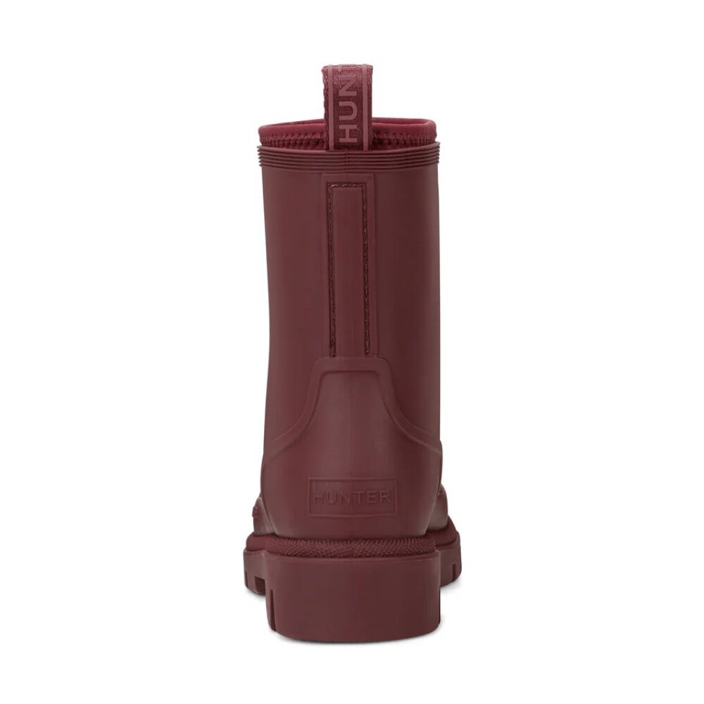 Hunter Women's Diana Waterproof Lace-Up Rain Boots in Dark Red - Picture 9 of 10